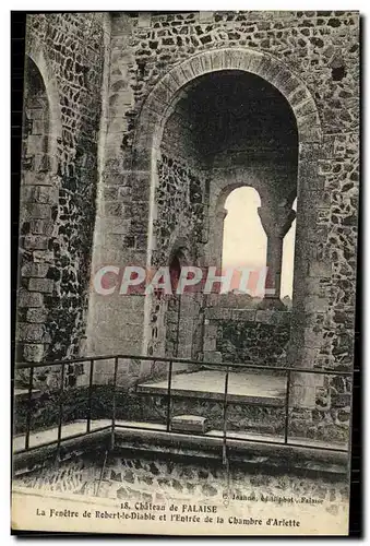 Cartes postales Chateau de Falaise La Fenetre de Robert le Diable et l Entree de la Chambre d Arlette