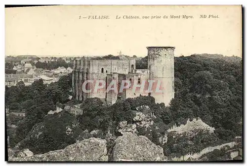 Cartes postales Falaise Le Chateau vue prise du Mont Myra