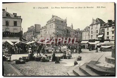 Cartes postales Falaise La Place Saint Gervais un Jour de Marche tOP