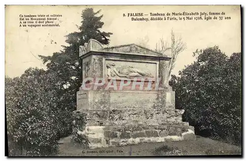 Cartes postales Falaise Tombeau de Marie Elisabeth Joly femme de Dulomboy