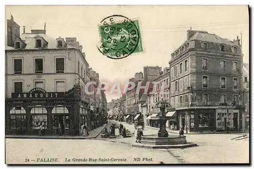 Cartes postales Falaise La Grande Rue Saint Gervais A la pensee Mauduit