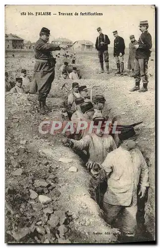 Cartes postales Falaise Travaux de fortifications Militaria