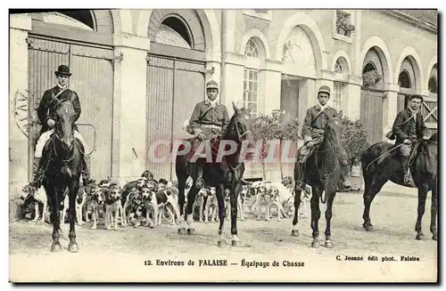 Cartes postales Environs de Falaise Equipage de Chasse Chevaux Chiens