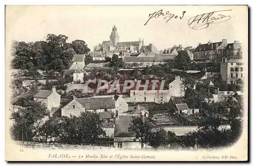 Ansichtskarte AK Falaise Le Moulin Elie et l Eglise Saint Gervais