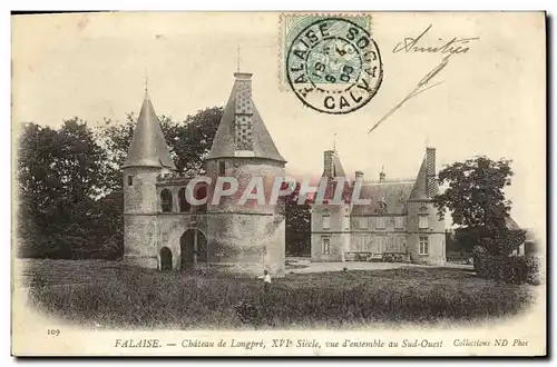 Cartes postales Falaise Chateau de Longpre XVl e Sicele vue d ensemble au Sud Ouest