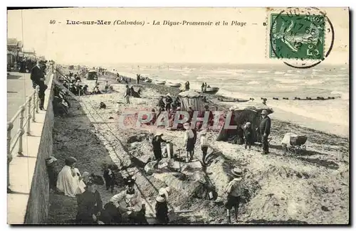 Ansichtskarte AK Luc Sur Mer La Digue Promenade et la Plage Enfants