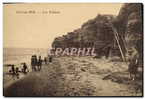 Ansichtskarte AK Luc Sur Mer Les Falaises Femme Enfants