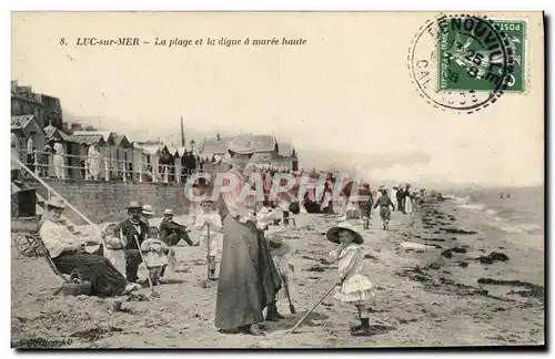 Ansichtskarte AK Luc Sur Mer La Plage et le Digue a Maree Haute