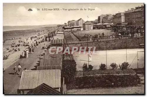 Cartes postales Luc Sur Mer Vue Generale de la Digue Tennis