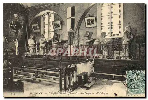 Cartes postales Aubigny Eglise Statues funeraires des seigneurs