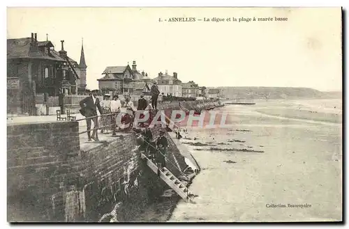 Ansichtskarte AK Asnelles La Digue et la Plage a Maree Basse