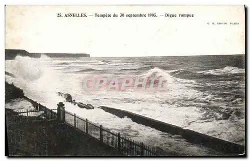 Ansichtskarte AK Asnelles Tempete du 30 septembre 1905 La digue rompue