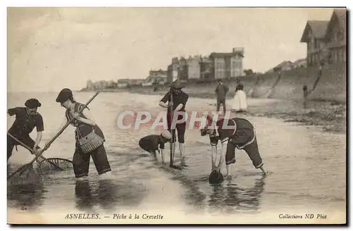 Cartes postales Asnelles Peche a la Crevette Femmes