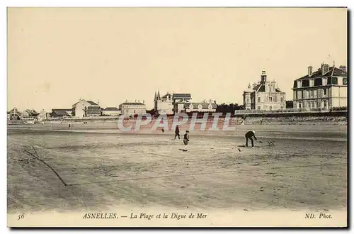 Cartes postales Asnelles La Plage et la Digue de Mer