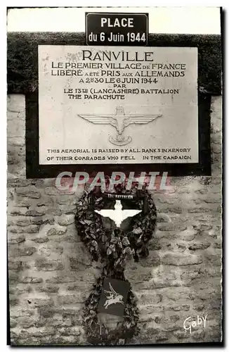 Cartes postales moderne Benouville Plaque Commemorative Posee Par Les Allies Lors du debarquement Miltiaria