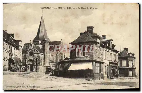 Cartes postales Beaumont en Auge L Eglise et la Place du Crochet