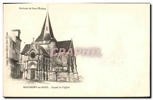 Ansichtskarte AK Beaumont en Auge Facade de l Eglise Environs de Pont L eveque