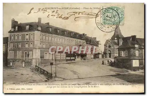 Ansichtskarte AK Beaumont en Auge Place de l Abbaye