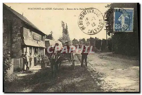 Cartes postales Beaumont en Auge Route de la Haie Tondue Attelage Cheval