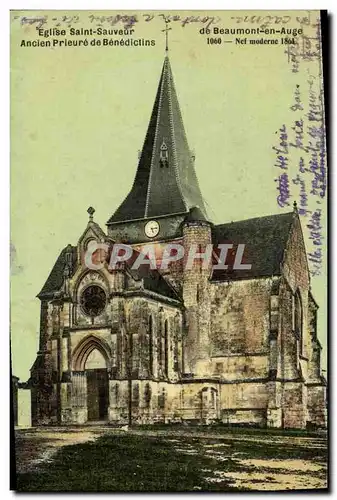 Cartes postales Eglise Saint Sauveur ancien Prieure de Benedictins Beaumont en Auge carte toilee