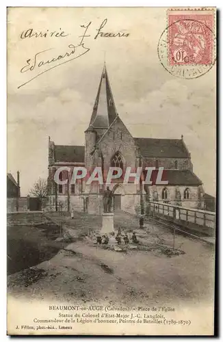 Cartes postales Beaumont en Auge Place de l Eglise