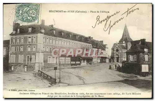 Ansichtskarte AK Beaumont en Auge Place de l Abbaye