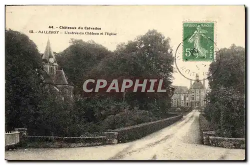 Cartes postales Balleroy L entree du Chateau et l Eglise