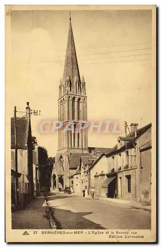 Cartes postales Bernieres sur Mer L Eglise et la Grande rue