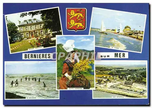 Cartes postales moderne Bernieres sur Mer Plage Maison familiale Baignade