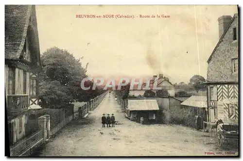 Cartes postales Beuvron en Auge Route de la Gare