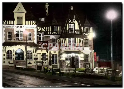 Moderne Karte Blonville sur Mer L Hotel de Ville et la Poste illumines