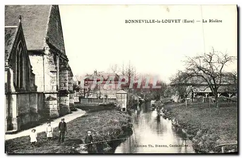 Cartes postales Bonneville la Louvet La Riviere pecheur