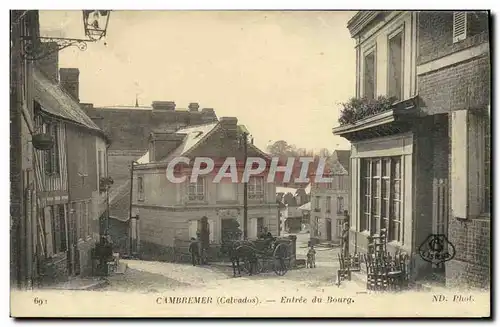 Cartes postales Cambremer Entree du Bourg Attelage Cheval