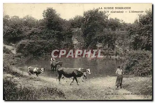 Ansichtskarte AK La Suisse Normande Clecy L Abreuvoir Vaches