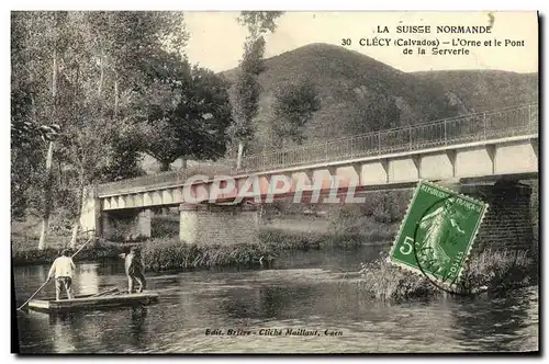 Ansichtskarte AK La Suisse Normande Clecy L Orne et le Pont de la Serverie Barque