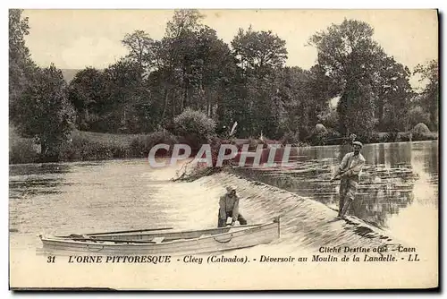 Ansichtskarte AK Clecy Le Deversoir le Moulin de la Landelle Canoe