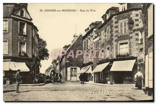 Cartes postales Conde Sur Noireau Rue de Vire Chevaux