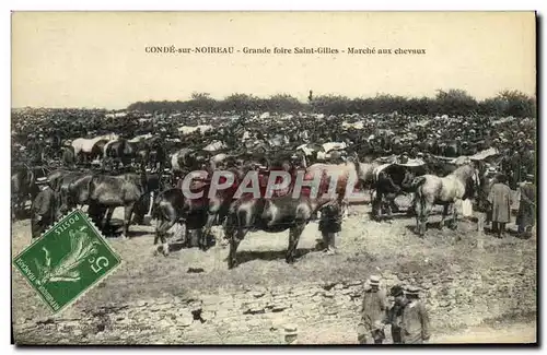 Cartes postales Conde Sur Noireau Grande Foire Saint Gilles Marche aux chevaux TOP