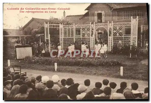 Ansichtskarte AK Colleville Sur Orne Colonie Une representation au camp Enfants