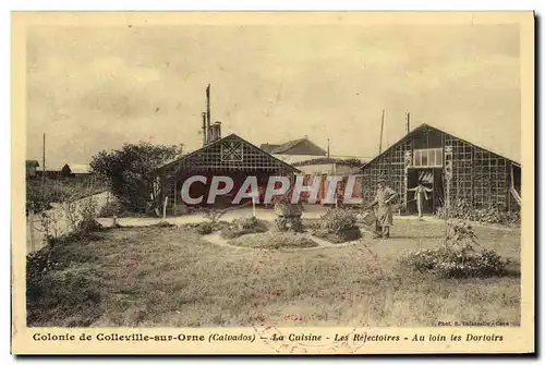 Cartes postales Colonie de Colleville Sur Orne La Cuisine Les refectoires Au loin les dortoirs