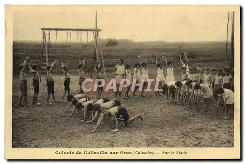 Ansichtskarte AK Colonie de Colleville Sur Orne Sur le Stade Enfants