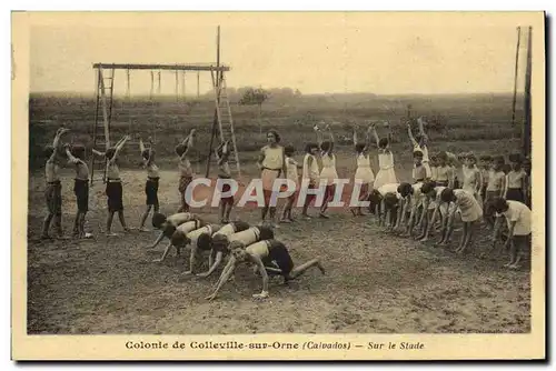 Cartes postales Colonie de Colleville Sur Orne Sur le Stade Enfants