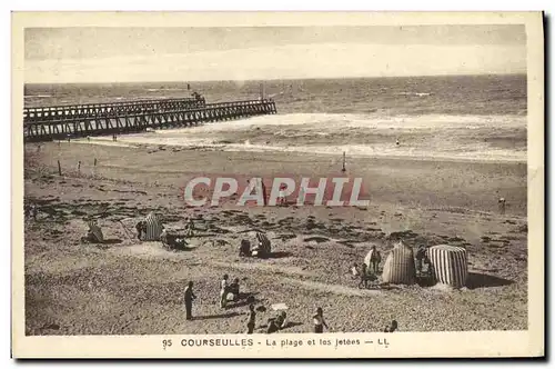 Ansichtskarte AK Courseulles La Plage et les Jetees