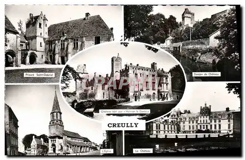 Cartes postales moderne Creully Prieure St Gabriel Donjon du chateau Eglise