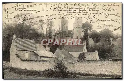 Cartes postales Environs de Bayeux Creuilly Le chateau vue prise de la Prairie