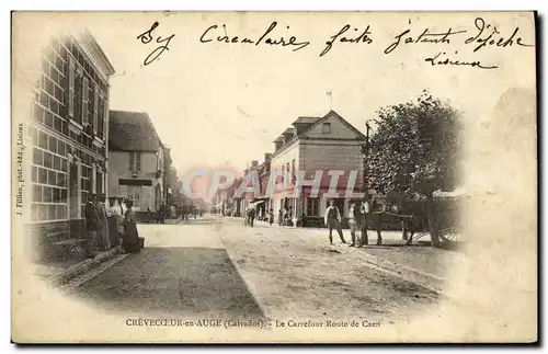 Cartes postales Crevecoeur en Auge Le Carrefour route de Caen