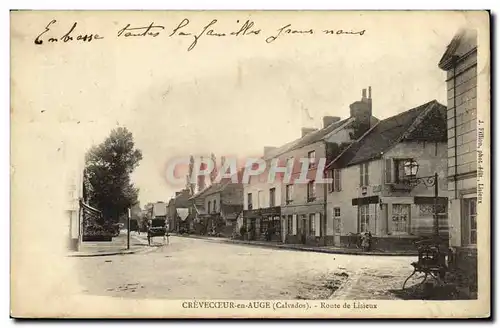 Cartes postales Crevecoeur en Auge Route de Lisieux