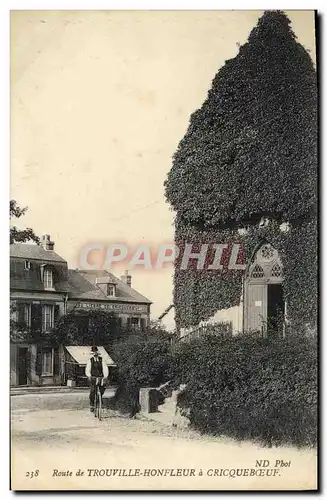 Cartes postales Route de Trouville Honfleur a Cricqueboeuf Velo Cycle