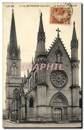 Cartes postales La Delivrande La Basilique Le portail