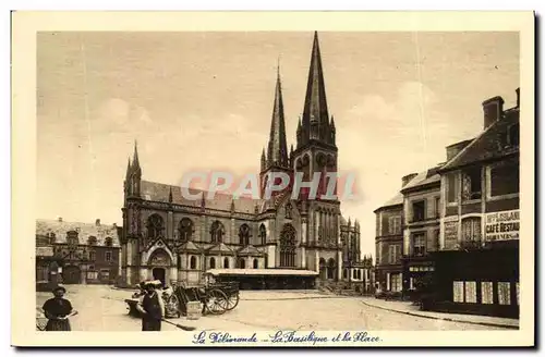 Cartes postales La Delivrande La Basilique et la Place